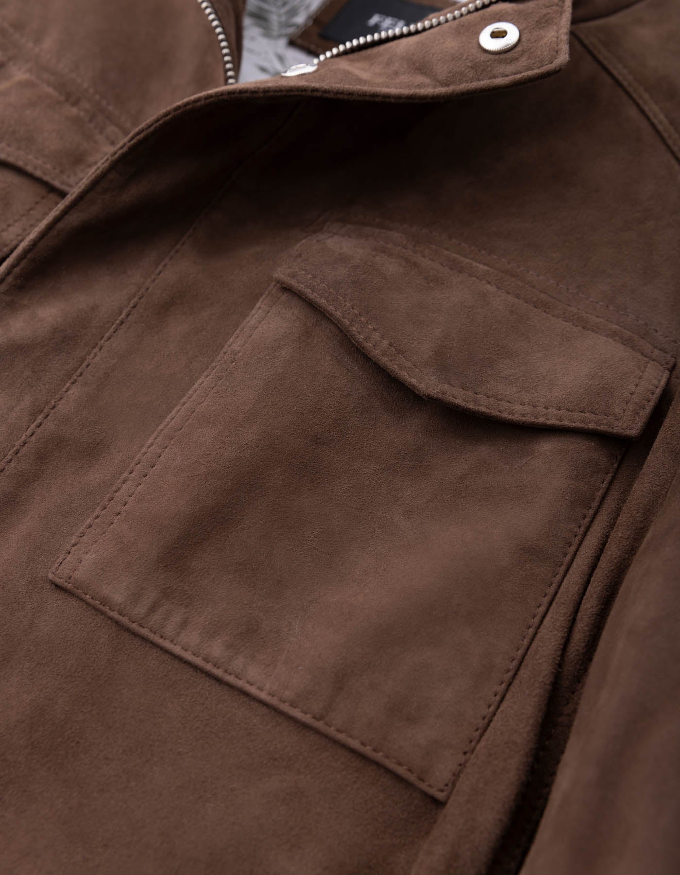 Field Jacket Xander aus Ziegenvelours. Braun – FELIX W. AG